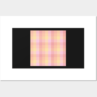 Sunset Gingham Check in Pink, Red, Yellow, and Orange Posters and Art